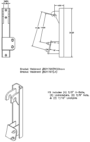 Bolt-on Interfacing Bracket Kit- John Deere - Thumbs